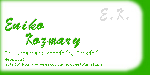 eniko kozmary business card